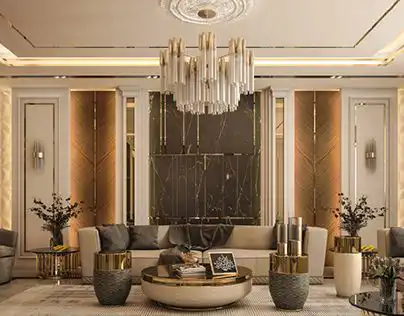 Stylish ceiling design Agra apartment